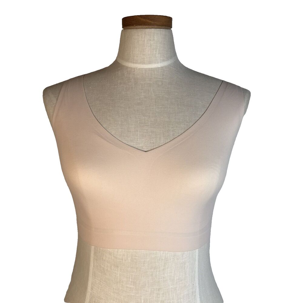 Soma Enbliss Pink Bralette Large Pull on V Neck NO Pads Stretch NWT Porcelain